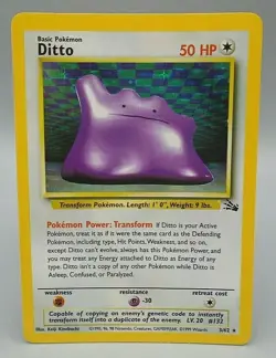 Pokemon Card Ditto Holo Foil Holographic 3/62 1999 Wizards - Image 1