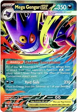 Mega Gengar ex 056/094 Double Rare Pokemon Card TCG 2025 Phantasmal Flames NM+ - Image 1