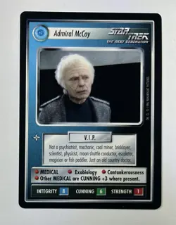 STAR TREK CCG PROMO CARD ADMIRAL MCCOY STCCG DECIPHER RARE LP - Image 1