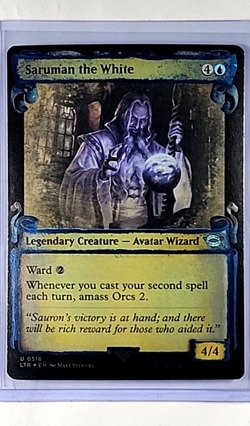 MTG Magic The Gathering LOTR Lord of the Rings Foil #518 Saruman the White LP - Image 1