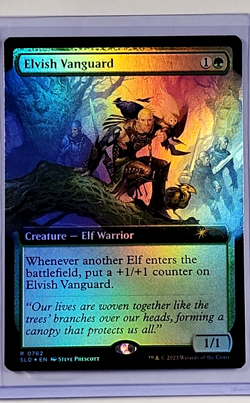 2023 MTG Magic The Gathering Secret Lair Foil Ext Art #762 Elvish Vanguard LP - Image 1