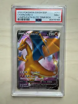 2020 Pokemon SWSH BSP Charizard V Champion Path Elite Trainer Box #50 PSA 9 - Image 1