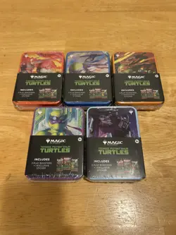 Magic: The Gathering TEENAGE MUTANT NINJA TURTLES Set of 5 TMNT Collectible Tins - Image 1