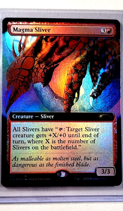 2022 MTG Magic the Gathering Secret Lair Drop Extended Art Foil 641 Magma Sliver - Image 1