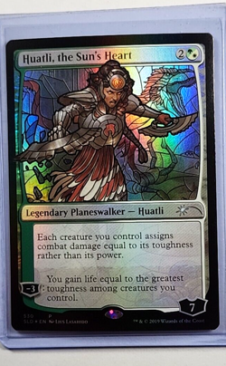 MTG Magic the Gathering Secret Lair Stained Glass Foil Huatli the Sun's Heart - Image 1