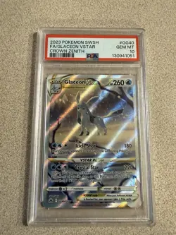 Glaceon VSTAR GG40/GG70 PSA 10 Pokemon Crown Zenith: Galarian Gallery Holo - Image 1
