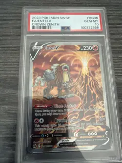 Pokemon Entei v TCG Full Art GG36/GG70 Crown Zenith Galarian Gallery Gem PSA 10 - Image 1