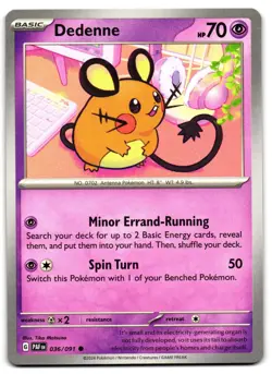 Dedenne 036/091 - 🌊 Paldean Fates Common Pokemon TCG 🖤 - MP - Image 1