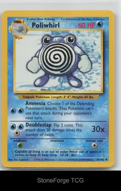 Poliwhirl 38/102 Uncommon Base Set Unlimited Pokemon Near Mint - Image 1