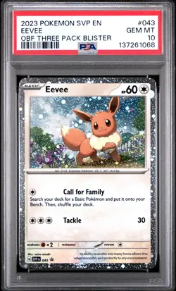 2023 POKEMON SVP EN-SV BLACK STAR PROMO #043 EEVEE PSA 10 - Image 1