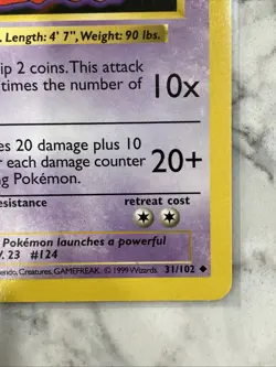 Jynx 031/102 Base Set (Shadowless) Regular Pokemon TCG LP- - Image 5