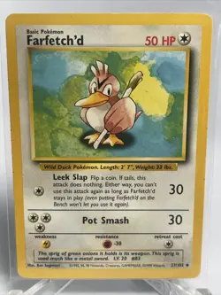 Pokemon TCG Farfetch'd Base Set 27/102 Regular Unlimited Uncommon LP-NM Vintage - Image 2