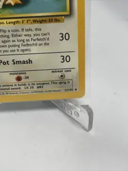 Pokemon TCG Farfetch'd Base Set 27/102 Regular Unlimited Uncommon LP-NM Vintage - Image 5