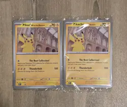 Pokemon TCG 2x Pikachu At The Museum Jumbo Promo Sealed - Image 1
