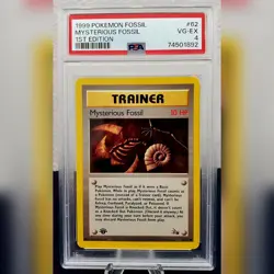 Pokemon 1999 Fossil 1st Edition Mysterious Fossil Trainer #62/62 PSA 4 - Image 1