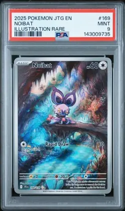 2025 Pokemon Journey Together Noibat Illustration Rare #169 PSA 9 - Image 1