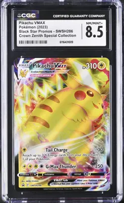 CGC NM/MINT+ 8.5 - Pokemon TCG Pikachu VMAX Promo Sword & Shield SWSH286 🔥 - Image 1