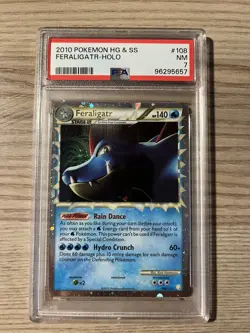 2010 POKEMON HEARTGOLD & SOULSILVER #108 FERALIGATR-HOLO PSA 7 - Image 1