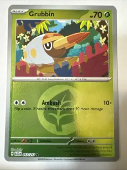 Ascended Heroes Grubbin Reverse Holo Grass Energy #017/217 Pokemon TCG - Image 1