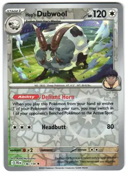Hop's Dubwool 136/159 Reverse Holo SV09: Journey Together Pokemon TCG - Image 1