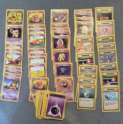 Lot of 46 Non-Basic Psysic Vintage Pokemon Cards, + 26 Basic Psychic Energy - Image 1
