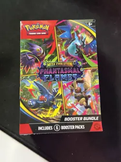 Pokemon TCG Mega Evolution Phantasmal Flames Booster Bundles New Sealed 6 Packs - Image 1