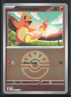020/217 Charmander - Ascended Heroes - Reverse Holo Poke Ball NM Pokemon - Image 1