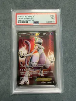2015 POKEMON XY BREAKTHROUGH MEWTWO EX #158 PSA 7 NEAR MINT - Image 1