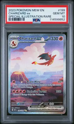 2023 Pokemon 151 Charizard EX #199/165 Special Illustration Rare PSA 10 SIR - Image 1