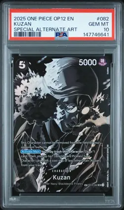 2025 ONE PIECE OP12-LEGACY OF THE MASTER SPECIAL ALTERNATE ART #082 KUZAN PSA 10 - Image 1