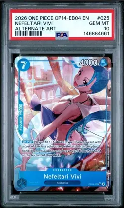 Nefeltari Vivi 2026 One Piece Azure Sea's Seven EB04-025 Alt Art PSA 10 - Image 1