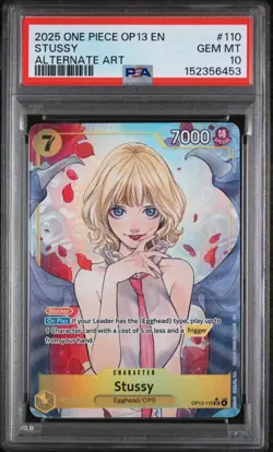 One Piece - Carrying on His Will - Stussy - OP13-110 Alt Art - PSA 10 - Image 1
