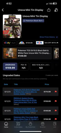 Pokemon TCG SV10.5 Black Bolt & White Flare Unova Mini Tin Display Sealed - Image 2