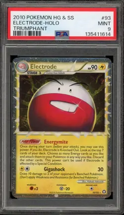 Pokemon Electrode Prime Triumphant Holo Ultra Rare #93 PSA 9 Mint - Image 1