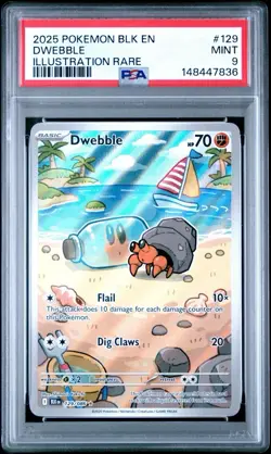 2025 POKEMON BLK EN-BLACK BOLT ILLUSTRATION RARE #129 DWEBBLE PSA 9 - Image 1