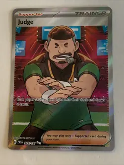 Pokemon TCG Scarlet & Violet Paldean Fates Judge 228/091 Full Art Holo Trainer - Image 1