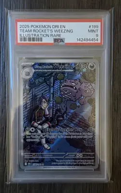 Pokemon Destined Rivals Team Rocket’s Weezing Illustration PSA 9 - Image 1