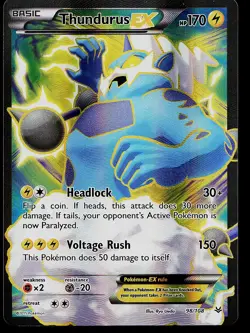 Pokemon Card - Thundurus EX XY Roaring Skies 98/108 Ultra Rare - Image 1