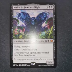 Elemental Bird Magic Card MTG - Maha, Its Feathers Night Mythic Rare NM Original - Image 2