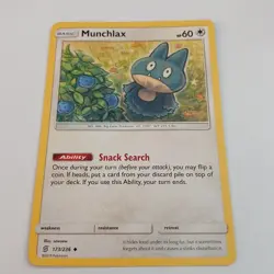 Munchlax 173/236 Pokemon Unified Minds Uncommon Near Mint Card - Image 1