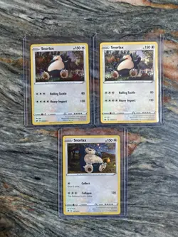 Snorlax Pokemon TCG Card Lot 140/202 Regular + Holo & 141/292 Holo - Image 1