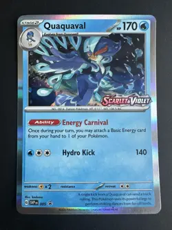 Pokemon TCG Quaquaval SVP Black Star Promo Holo Card SVP005 - Image 1