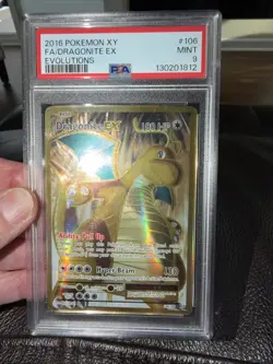 PSA 9 Dragonite EX 106/108 Evolutions Full Art XY 2016 Pokemon Card - Image 1