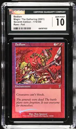 BEDLAM 7th Edition Foil Rare CGC 10 MTG [Nostalgium] - Image 1