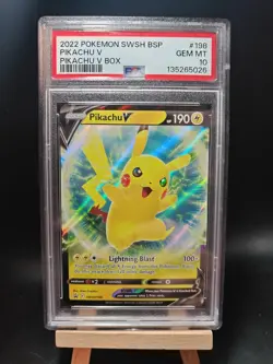 PSA 10 Pikachu V SWSH198 Black Star Promo 2022 Pokemon Card Gem Mint - Image 1