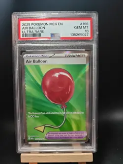 Air Balloon 166/132 PSA 10 Mega Evolution Ultra Rare Full Art Trainer Pokemon - Image 1