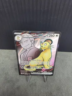 Team Rockets Persian EX 219/182 Destined Rivals Full Art Ultra Rare Pokemon TCG - Image 4