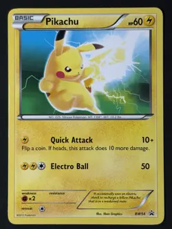 Pokemon TCG Pikachu 2012 Black & White BW54 Regular Promo LP - Image 1
