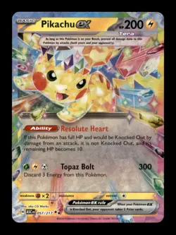 PIKACHU EX 057/217 DOUBLE RARE ME: ASCENDED HEROES POKEMON HOLO NM/M - Image 1