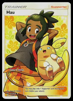 Pokemon Card - Hau (Full Art) Guardians Rising 144/145 Holo Ultra Rare 2017 - Image 1